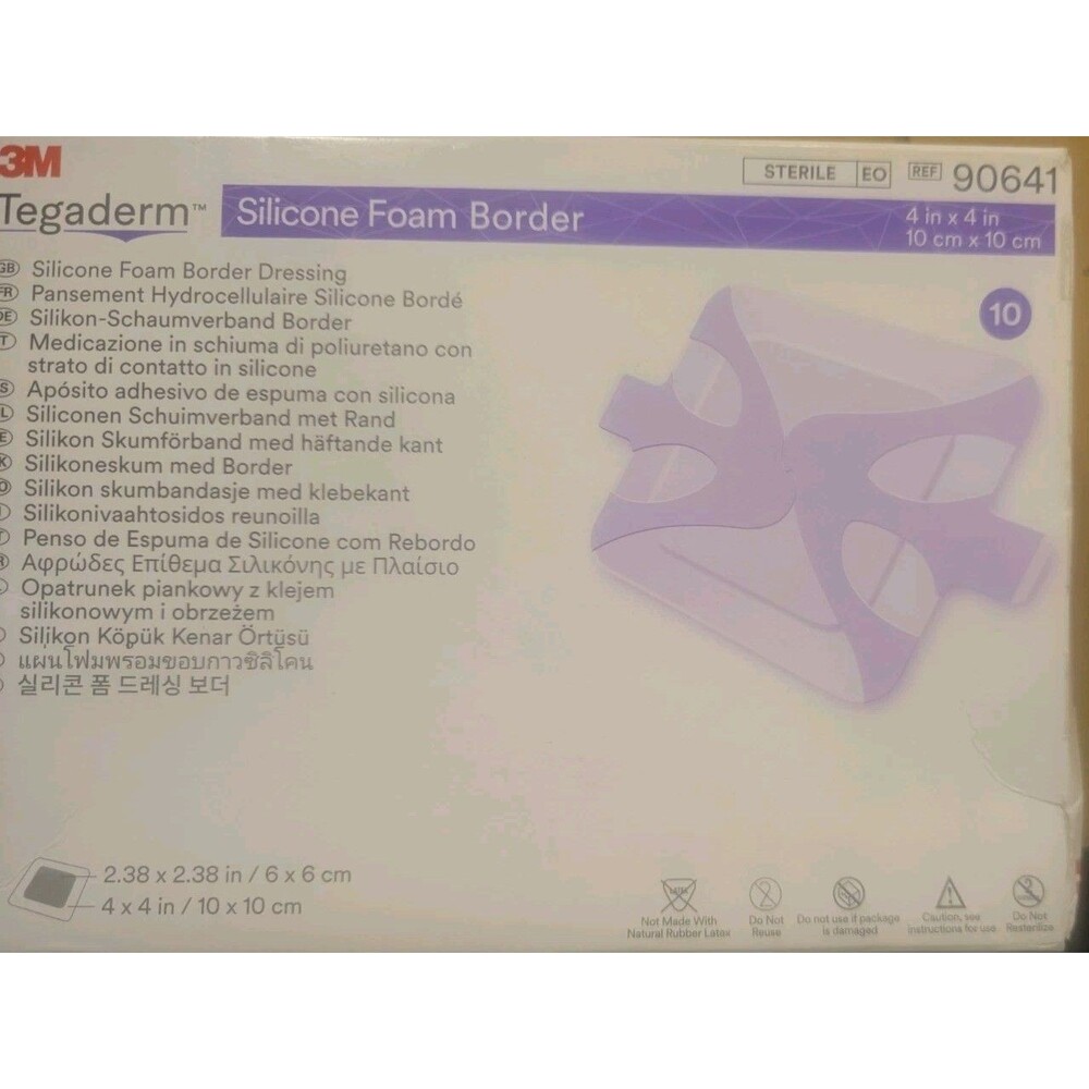 Silicone Foam Border Dressing Wound Care*4"x4"*90641(10)